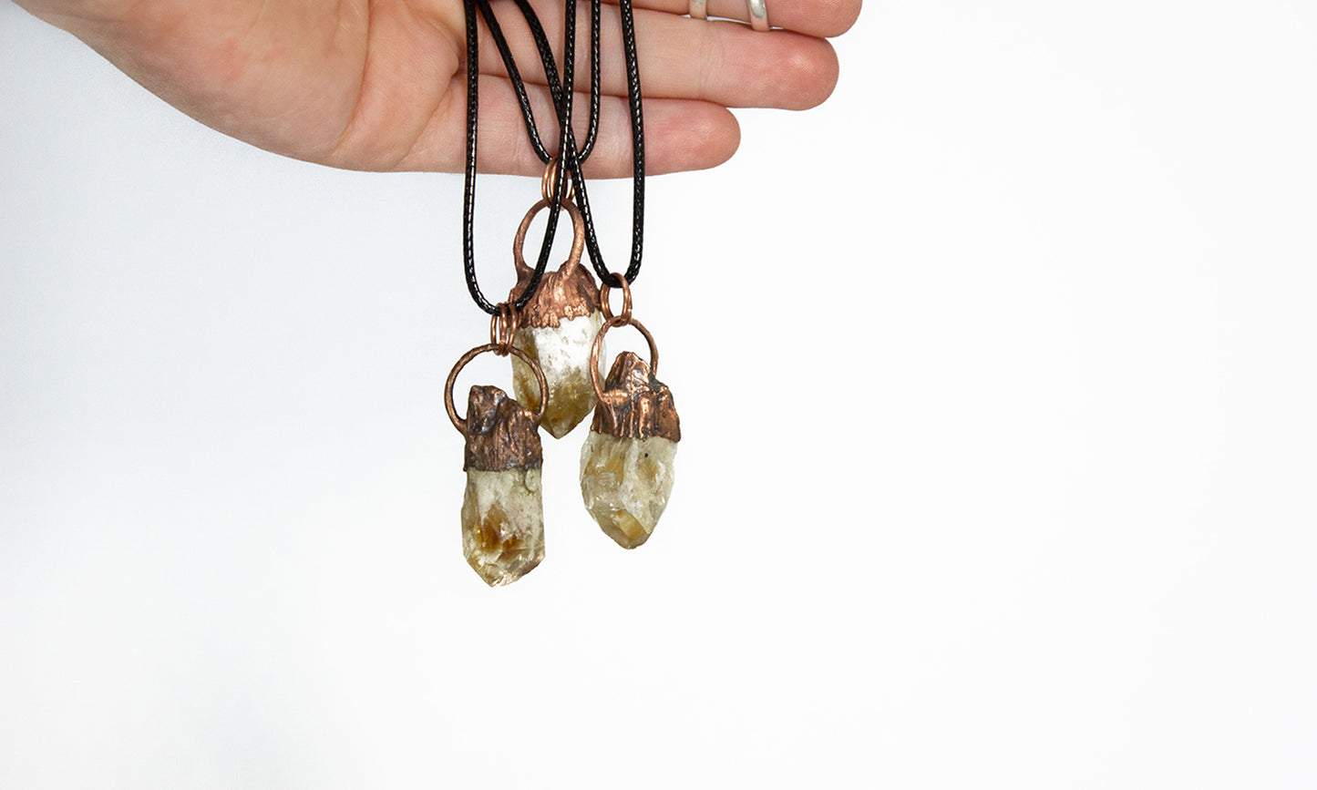 Electroformed Citrine Pendants