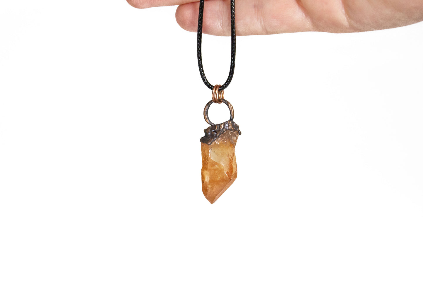 Electroformed Tangerine Quartz Pendant
