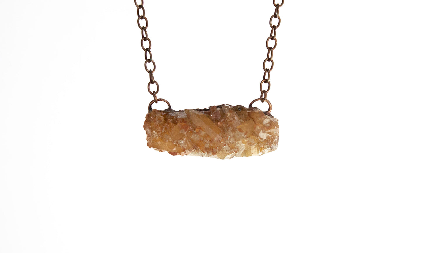 Natural Tangerine Quartz Cluster Pendant