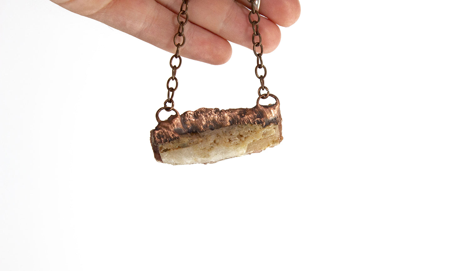 Natural Tangerine Quartz Cluster Pendant