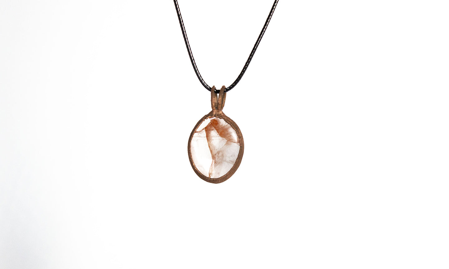 Electroformed Fire Quartz Pendant