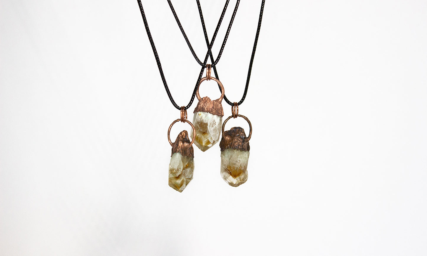 Electroformed Citrine Pendants