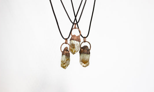 Electroformed Citrine Pendants