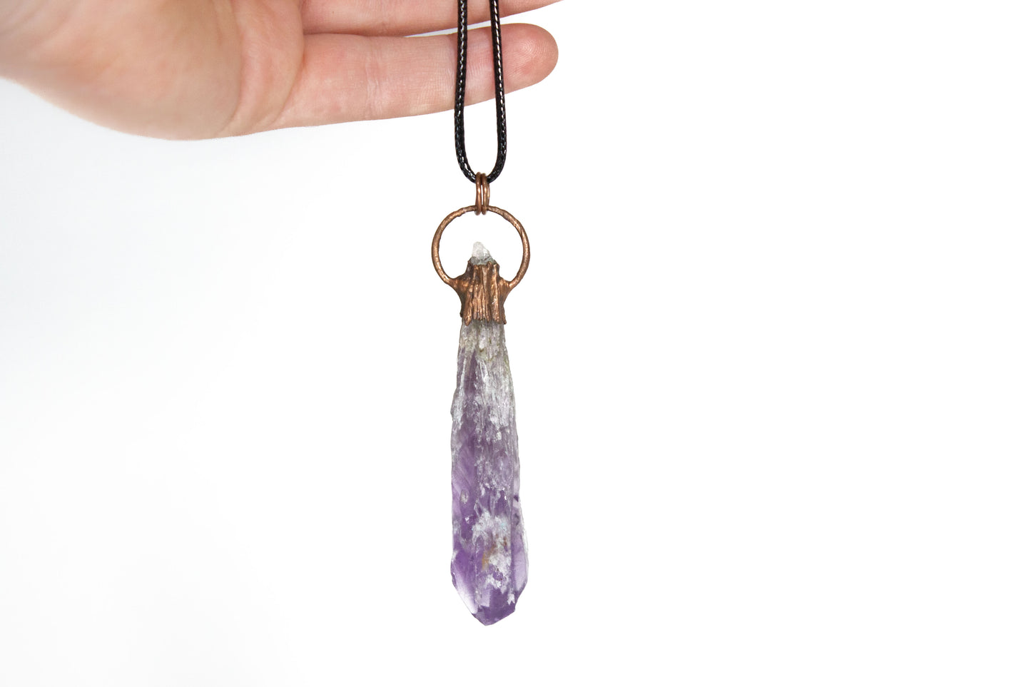 Electroformed Amethyst Root Pendant