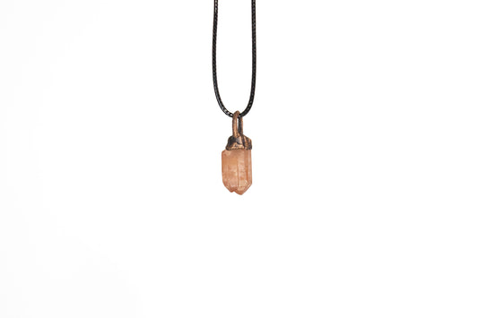 Electroformed Tangerine Quartz Pendant