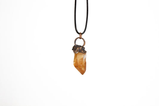 Electroformed Tangerine Quartz Pendant